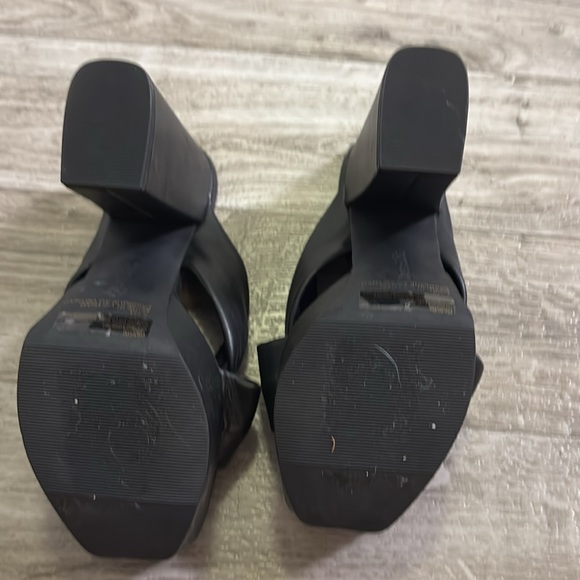 Open Edit Kaia Black Platform Slip On Heel Sz 7.5 - Picture 5 of 8